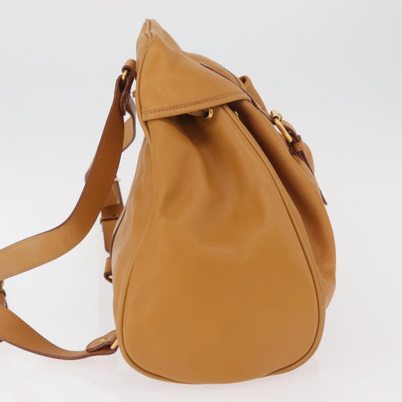 GUCCI Backpack Leather Beige Gold 003 58 0008 Auth 182383