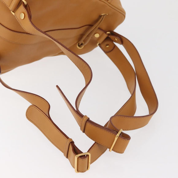 GUCCI Backpack Leather Beige Gold 003 58 0008 Auth 182383