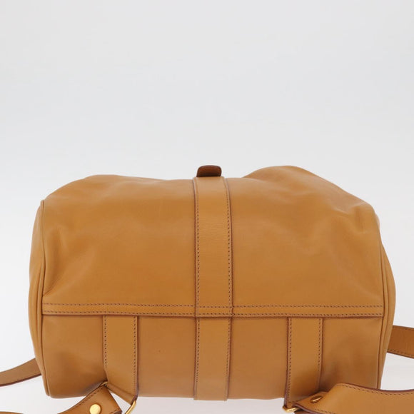 GUCCI Backpack Leather Beige Gold 003 58 0008 Auth 182383