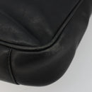 GUCCI Bamboo Hand Bag Leather Black Gold Auth 182385-10