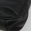 GUCCI Bamboo Hand Bag Leather Black Gold Auth 182385-12