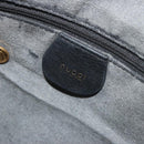 GUCCI Bamboo Hand Bag Leather Black Gold Auth 182385-14