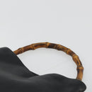 GUCCI Bamboo Hand Bag Leather Black Gold Auth 182385-8