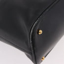 GUCCI Bamboo Hand Bag Leather 2way Black Gold 000 3780 0289 Auth 182386-12