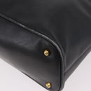 GUCCI Bamboo Hand Bag Leather 2way Black Gold 000 3780 0289 Auth 182386-13