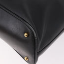 GUCCI Bamboo Hand Bag Leather 2way Black Gold 000 3780 0289 Auth 182386-15