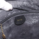 GUCCI Bamboo Hand Bag Leather 2way Black Gold 000 3780 0289 Auth 182386-17