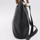 GUCCI Bamboo Hand Bag Leather 2way Black Gold 000 3780 0289 Auth 182386-5