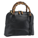 GUCCI Bamboo Handtasche Leder 2-Wege Schwarz Gold 000 122 0290 Auth 182387-1