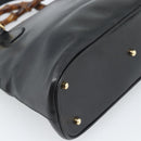 GUCCI Bamboo Handtasche Leder 2-Wege Schwarz Gold 000 122 0290 Auth 182387-13