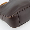 GUCCI Bamboo Hand Bag Leather 2way Black Gold 001 2113 1638 Auth 182388-13