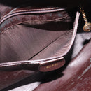 GUCCI Bamboo Hand Bag Leather 2way Black Gold 001 2113 1638 Auth 182388-21