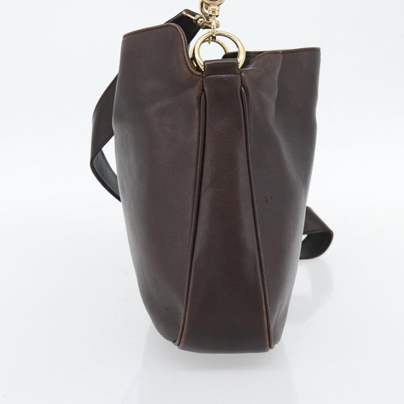 GUCCI Bamboo Hand Bag Leather 2way Black Gold 001 2113 1638 Auth 182388