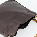 GUCCI Bamboo Hand Bag Leather 2way Black Gold 001 2113 1638 Auth 182388-6