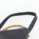 GUCCI Bamboe Handtas Leer 2way Zwart Goud 001 1577 1781 Auth 182389-15