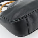 GUCCI Bamboe Handtas Leer 2way Zwart Goud 001 1577 1781 Auth 182389-18