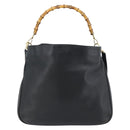 GUCCI Bamboe Handtas Leer 2way Zwart Goud 001 1577 1781 Auth 182389-13