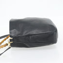 GUCCI Bamboe Handtas Leer 2way Zwart Goud 001 1577 1781 Auth 182389-3