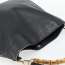 GUCCI Bamboe Handtas Leer 2way Zwart Goud 001 1577 1781 Auth 182389-6