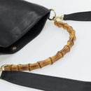 GUCCI Bamboe Handtas Leer 2way Zwart Goud 001 1577 1781 Auth 182389-7