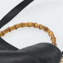 GUCCI Bamboe Handtas Leer 2way Zwart Goud 001 1577 1781 Auth 182389-14