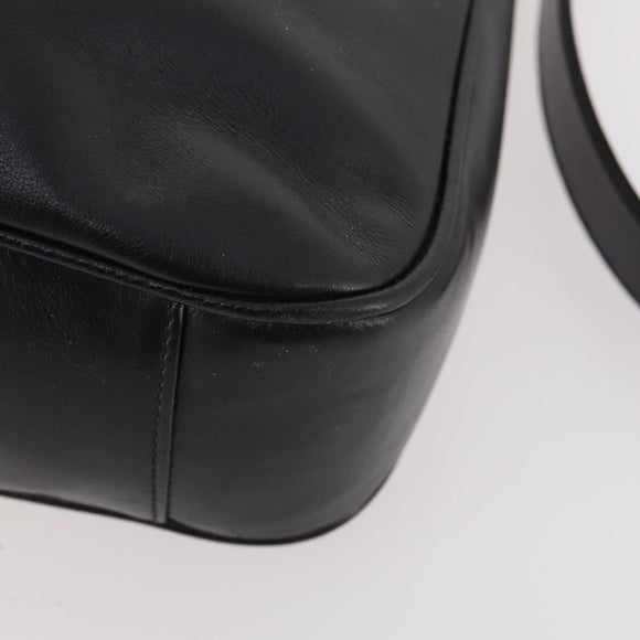 GUCCI Bamboo Hand Bag Leather 2way Black Gold 001 1705 1638 Auth 182390
