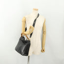 GUCCI Bamboo Hand Bag Leather 2way Black Gold 001 1705 1638 Auth 182390-23