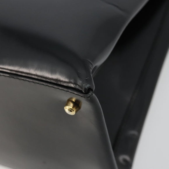 GUCCI Tote Bag Patent leather Black Gold Auth 182391