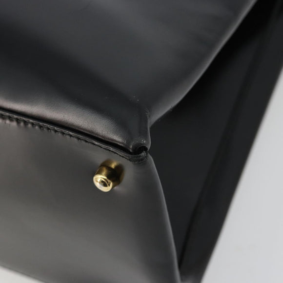 GUCCI Tote Bag Patent leather Black Gold Auth 182391
