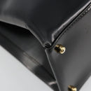 GUCCI Tote Bag Patent leather Black Gold Auth 182391-16