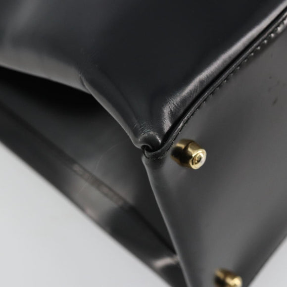 GUCCI Tote Bag Patent leather Black Gold Auth 182391