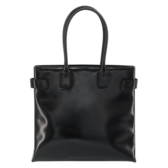 GUCCI Tote Bag Patent leather Black Gold Auth 182391