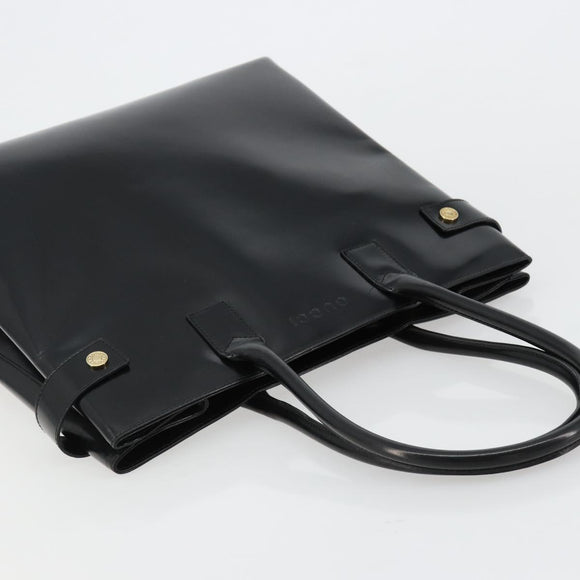 GUCCI Tote Bag Patent leather Black Gold Auth 182391