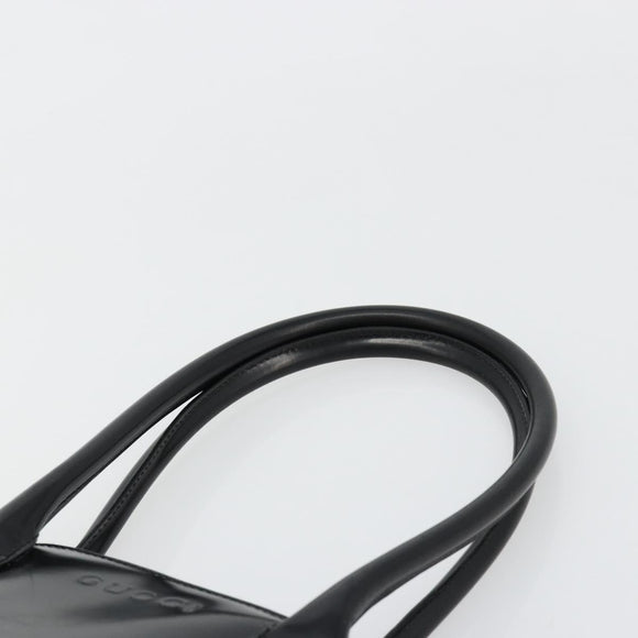 GUCCI Tote Bag Patent leather Black Gold Auth 182391