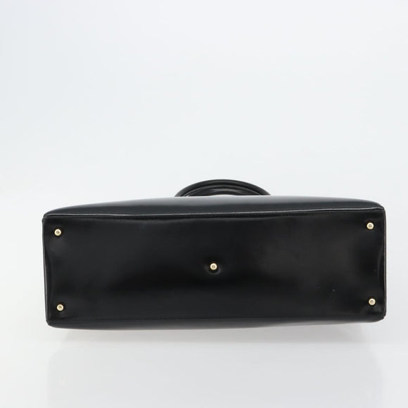 GUCCI Tote Bag Patent leather Black Gold Auth 182391