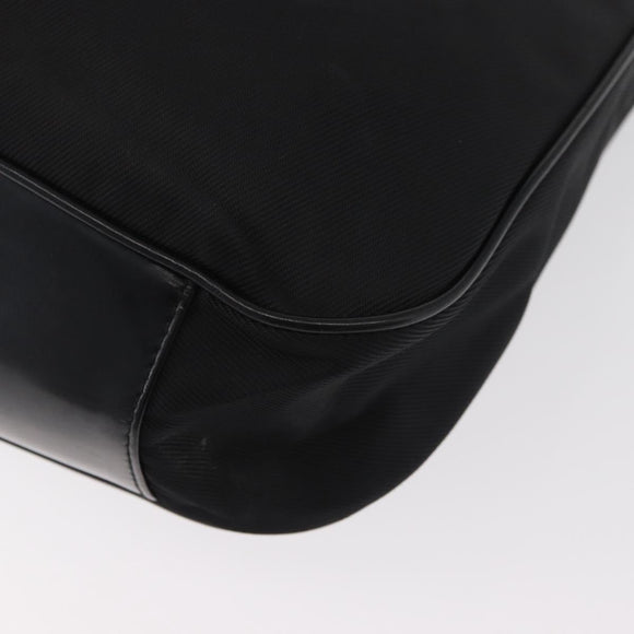 GUCCI Bamboo Hand Bag Nylon 2way Black Silver 001 1998 1577 Auth 182393