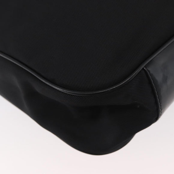 GUCCI Bamboo Hand Bag Nylon 2way Black Silver 001 1998 1577 Auth 182393