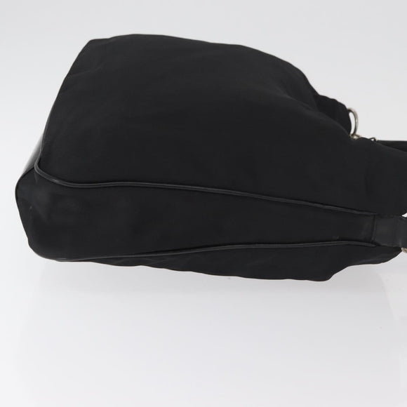 GUCCI Bamboo Hand Bag Nylon 2way Black Silver 001 1998 1577 Auth 182393