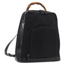 GUCCI Bamboo Shoulder Bag Patent Black Silver 003 2058 0059 5 Auth 182394-1