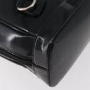 GUCCI Bamboo Shoulder Bag Patent Black Silver 003 2058 0059 5 Auth 182394-14