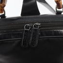 GUCCI Bamboo Shoulder Bag Patent Black Silver 003 2058 0059 5 Auth 182394-17