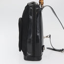 GUCCI Bamboo Shoulder Bag Patent Black Silver 003 2058 0059 5 Auth 182394-4