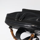GUCCI Bamboo Shoulder Bag Patent Black Silver 003 2058 0059 5 Auth 182394-6