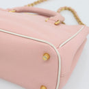 PRADA Hand Bag Safiano leather 2way Pink Gold Auth 182396-16