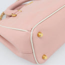 PRADA Hand Bag Safiano leather 2way Pink Gold Auth 182396-17