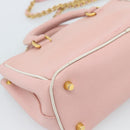 PRADA Hand Bag Safiano leather 2way Pink Gold Auth 182396-19