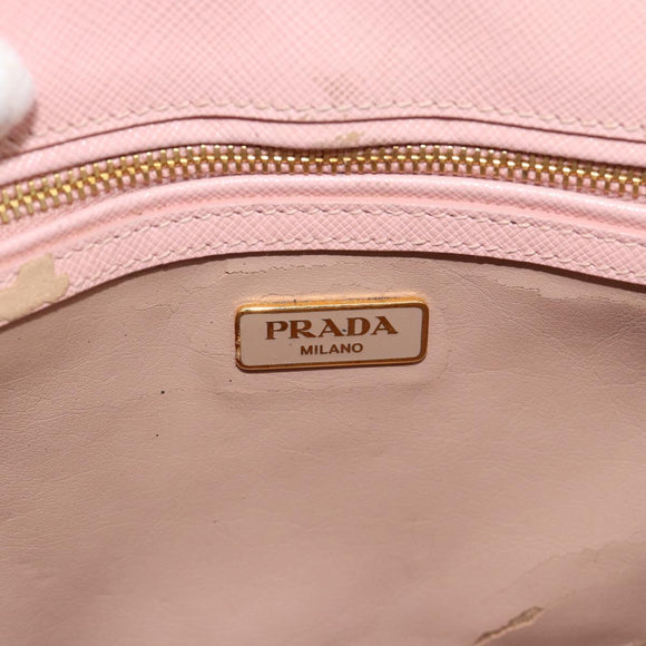 PRADA Hand Bag Safiano leather 2way Pink Gold Auth 182396