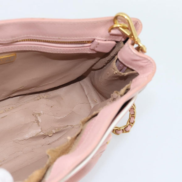 PRADA Hand Bag Safiano leather 2way Pink Gold Auth 182396