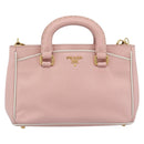 PRADA Hand Bag Safiano leather 2way Pink Gold Auth 182396-13