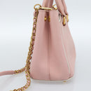PRADA Hand Bag Safiano leather 2way Pink Gold Auth 182396-4